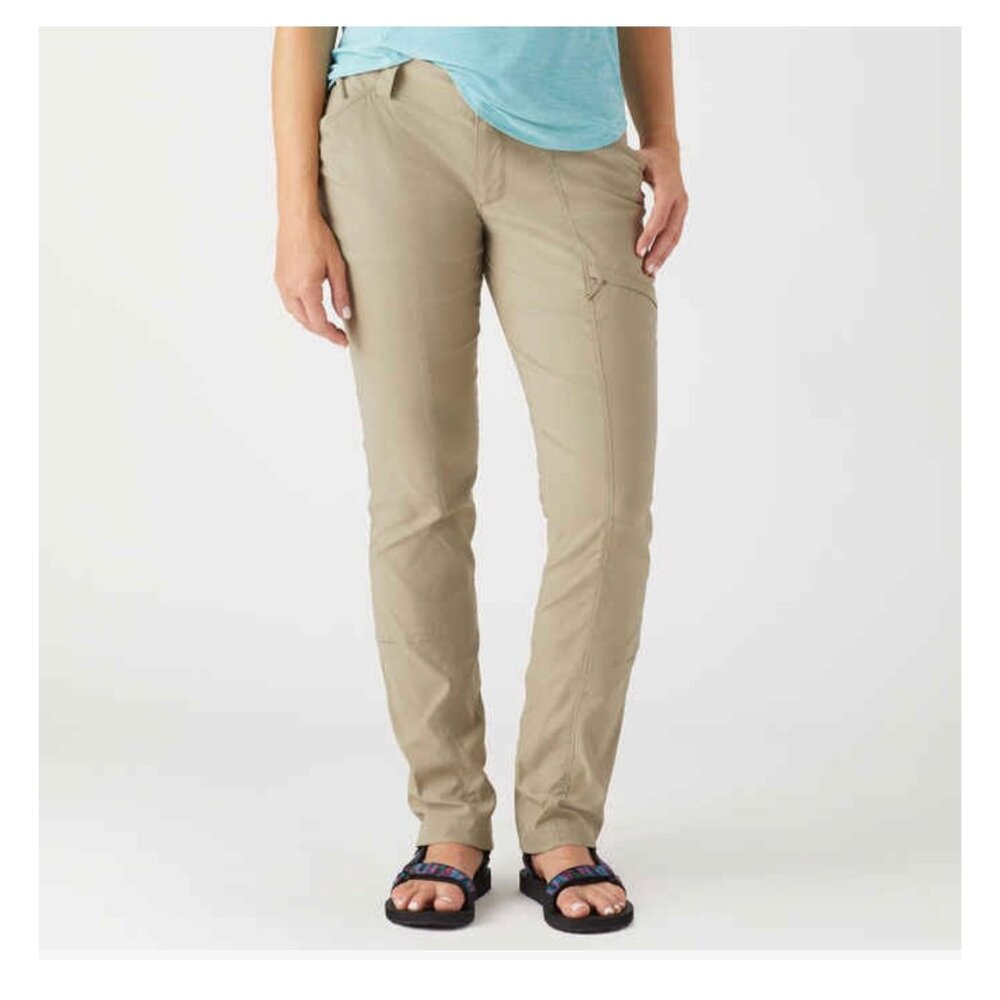 Duluth Trading Dry on the Fly Cargo Pants 14x29 Beige Snap Roll up leg Stretch